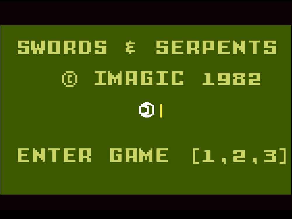 Title Screen of Swords And Serpents for Intellivision